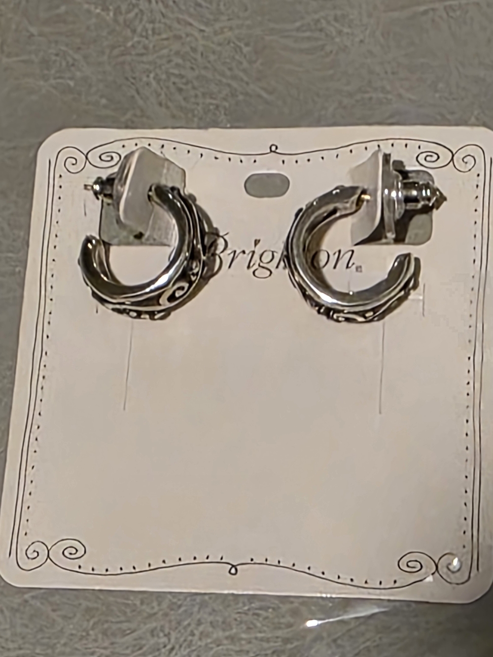Brighton Silver LOVE AFFAIR Swirl Small Hoop Post Earrings New rv$52 - Picture 4 of 6